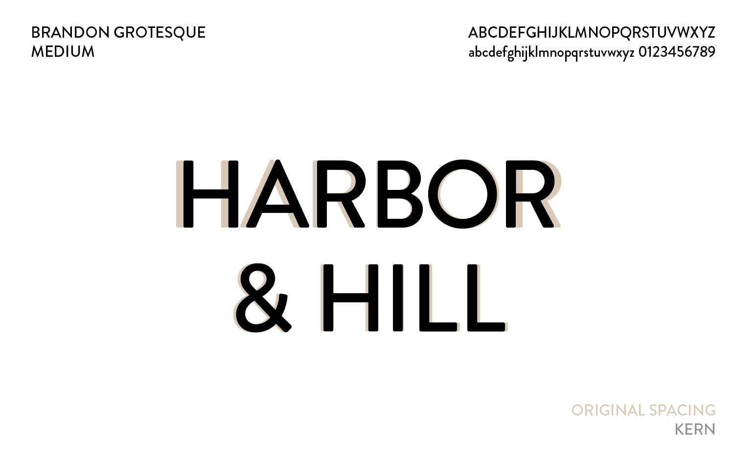 Harbor & Hill typography